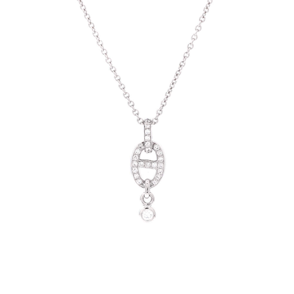 Hermes Farandole Pendant Necklace 18K White Gold and Diamonds